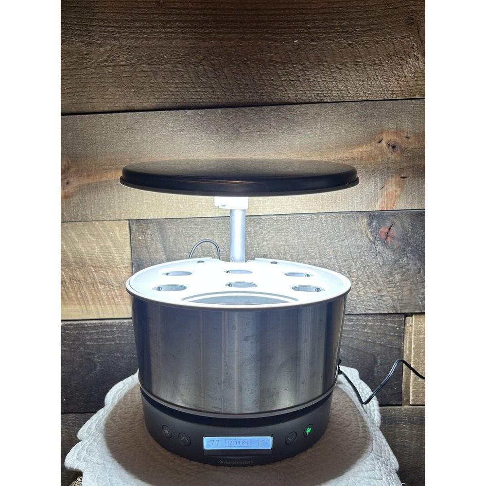 AeroGarden Harvest Elite 360 Garden, Stainless Steel 100693-BSS EUC Works